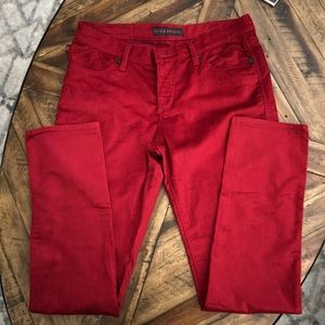 Rock & Republic Berlin Mid Rise Skinny Straight Corduroy Jeans Trouser Sz 12
Red